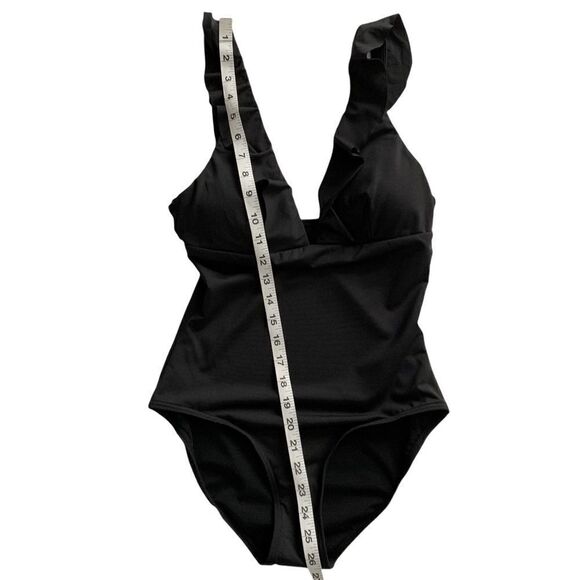 SEA LEVEL Black Frill One-Piece Swimsuit! - Picture 3 of 7